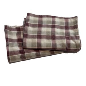 Ugg Pillowcase x2 Queen Plaid Flannel 100% Cotton Bedroom Cottage Farmhouse Cozy
